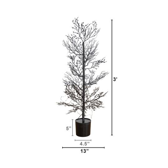 3ft. Pre-Lit Artificial Halloween Spider Twig Tree with 80 Orange & Purple LED Lights